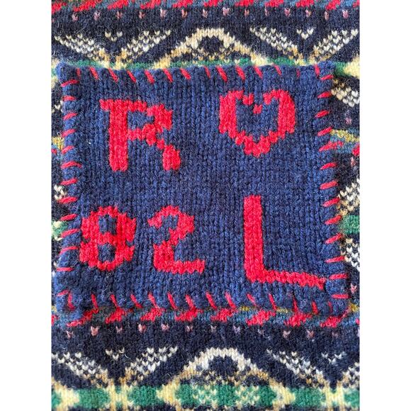 RARE HTF SOLD OUT Polo Ralph Lauren Cashmere Fair Isle Puff Sleeve Sweater sz L - Picture 7 of 16